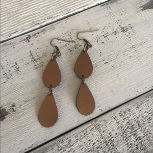 Genuine Leather Teardrop Earrings